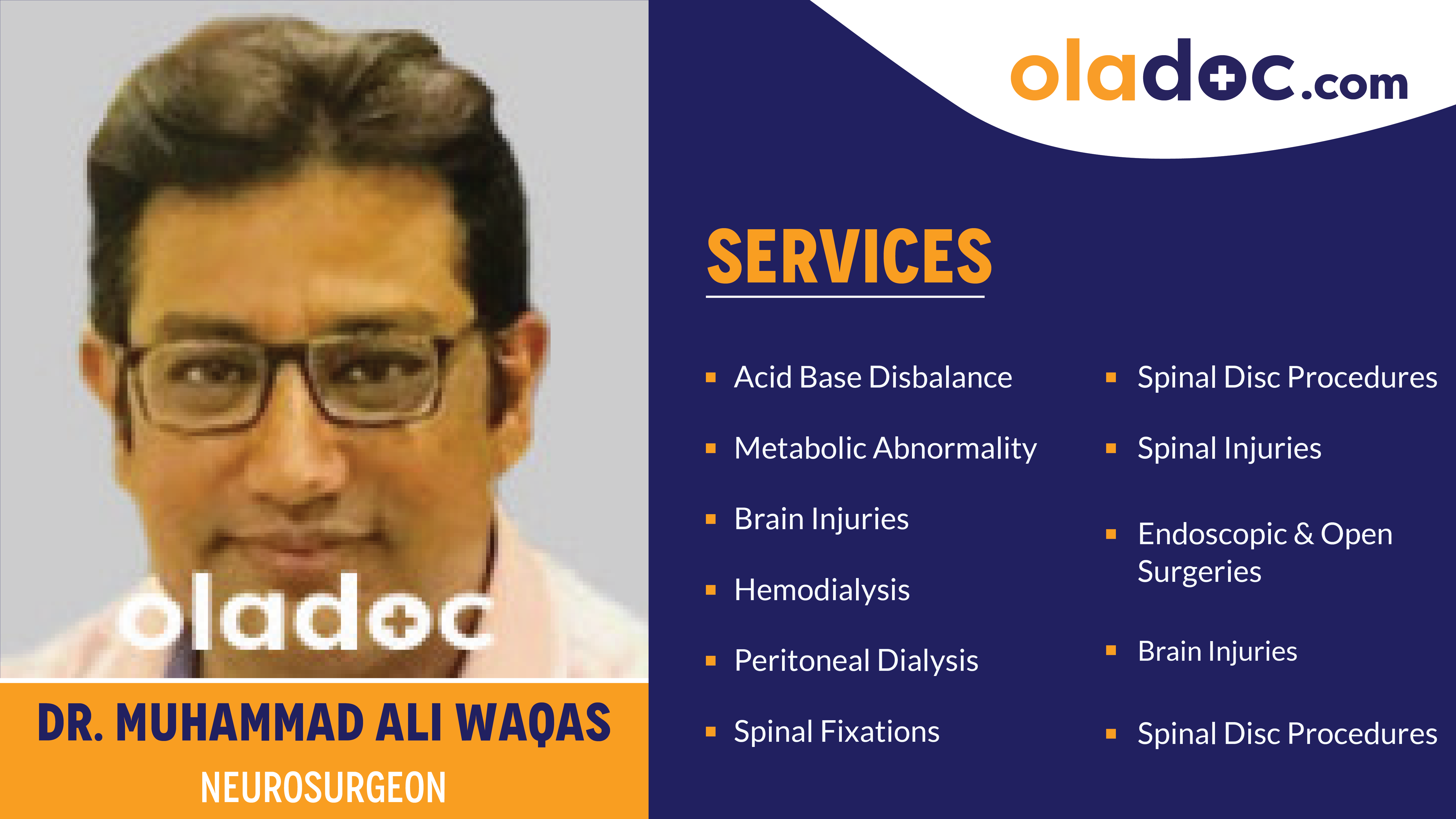 Services provided by Dr.Muhammad Ali Waqas